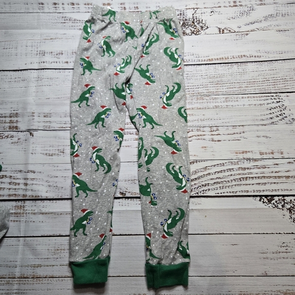 Carters Snug Fit Dinosaur Christmas PJs pajamas + CP long sleeve Ninja t-shirt 6 - Picture 5 of 9